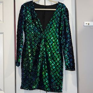 Green/Blue Sequin Dress
